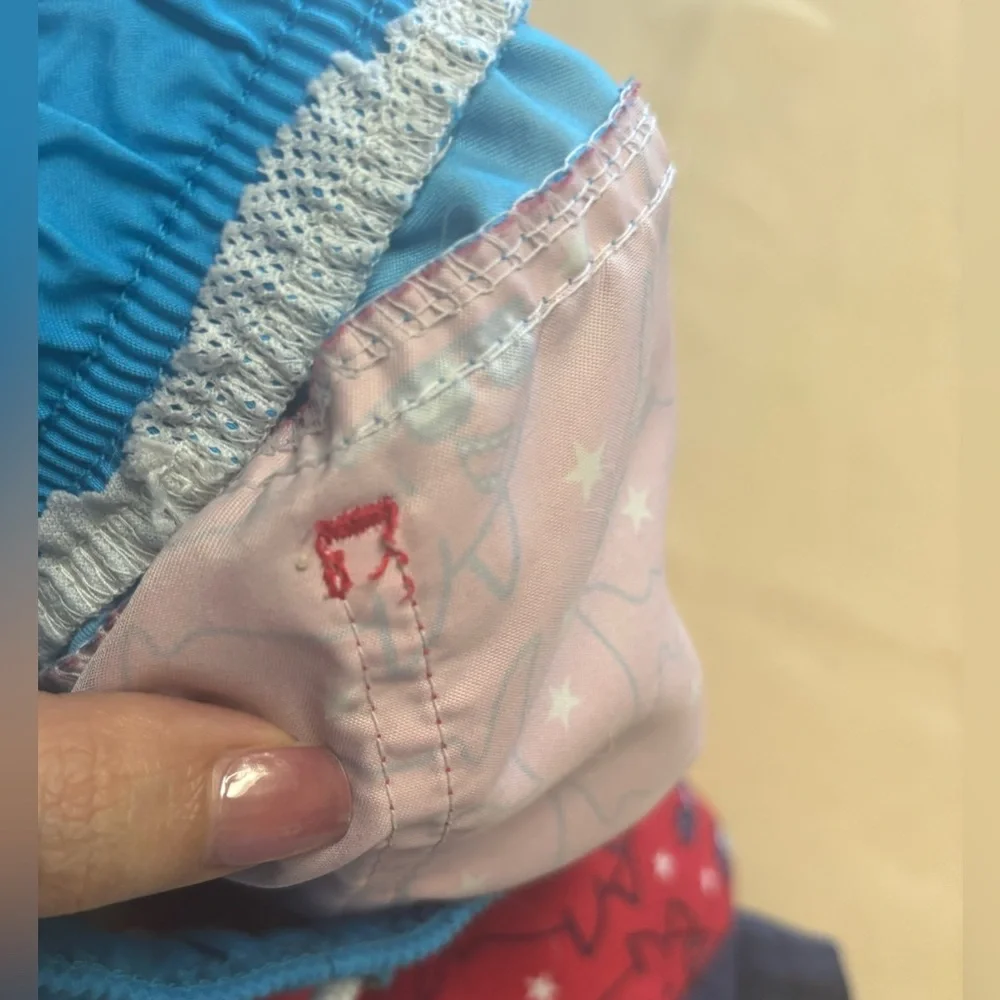 Toddler Cat & Jack Red White & Blue Shark Swim Trunks Size 3T Drawstring‎ Pocket